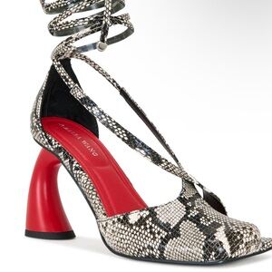 Alexander Wang Snakeskin Heels - Red and Black
